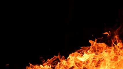 Fototapeta premium Horizontal background image of a red-hot flame