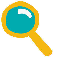 Magnifying glass vector illustration in flat color design