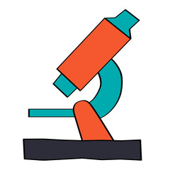 Lab microscope sticker illustration