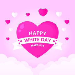 Happy White Day greeting card Vector illustration.