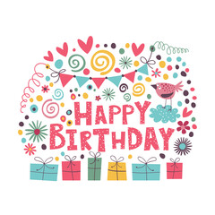 Fototapeta premium Happy Birthday. Greeting card or print for your design.