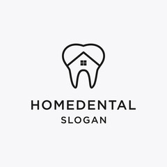 Dental Home logo design template. Tooth creative symbol.