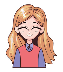 happy manga woman illustration