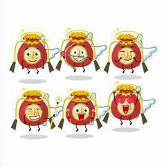 Red bag chinese cartoon designs as a cute angel character