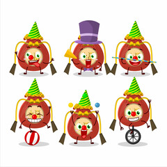 Cartoon character of red bag chinese with various circus shows