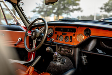 Vintage Sports Car 1970 Triumph GT6+ Dashboard