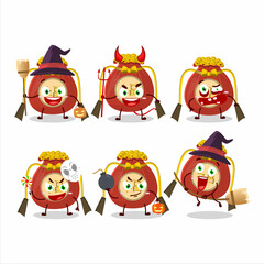 Halloween expression emoticons with cartoon character of red bag chinese