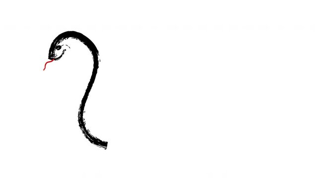 蛇の墨絵風