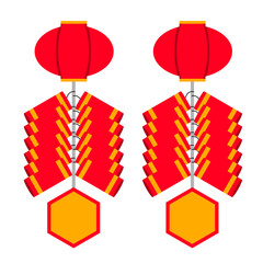 Chinese New Year fire cracker isolate background.