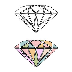 Diamond thin line icon