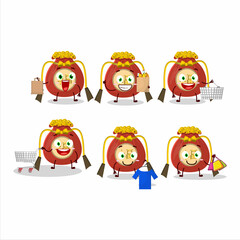 Naklejka premium A Rich red bag chinese mascot design style going shopping