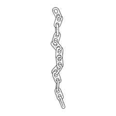 Fototapeta premium iron chain. Vector black white doodle sketch isolated illustration.