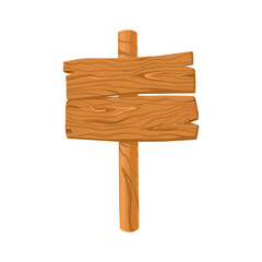 Wooden plaques on a white isolated background. Pointer. Rustic board. Vector cartoon illustration