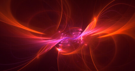 3D rendering abstract multicolor fractal light background