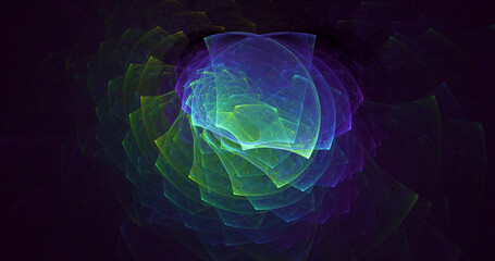 3D rendering abstract multicolor fractal light background