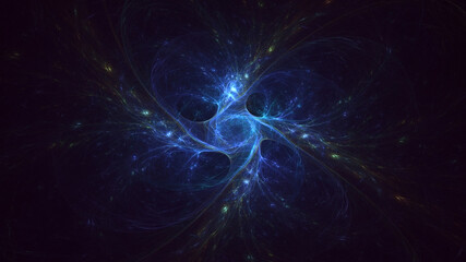 3D rendering abstract multicolor fractal light background