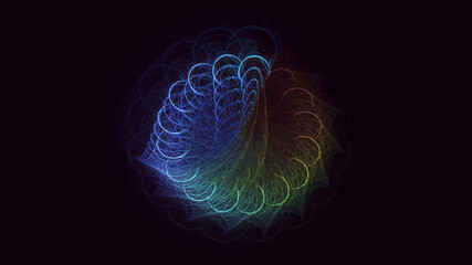 Obraz premium 3D rendering abstract multicolor fractal light background