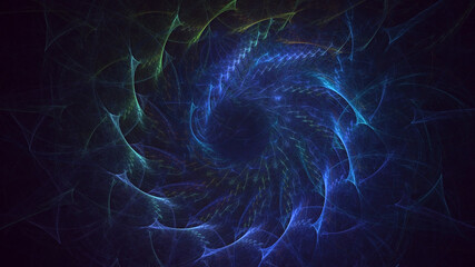 3D rendering abstract multicolor fractal light background