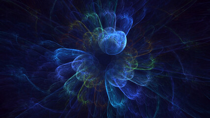 Obraz premium 3D rendering abstract multicolor fractal light background