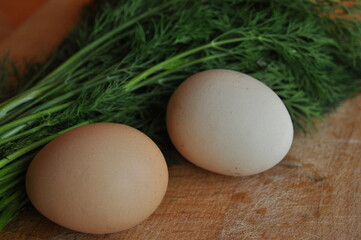 Egg cutlets with dill and spices. Delicious vegetarian dinner dish.