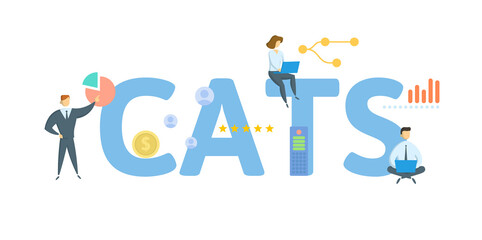 CATS, Certificate of Accrual on Treasury Securities. Concept with keyword, people and icons. Flat vector illustration. Isolated on white.