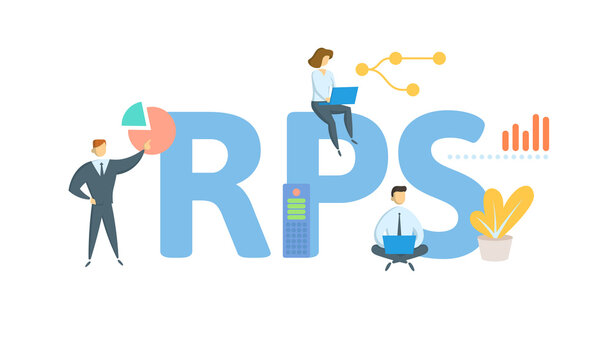 RPS, Risques Psycho Sociaux. Concept with keyword, people and icons. Flat vector illustration. Isolated on white.