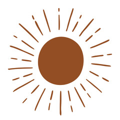 Sun vector illustration in bohemian design