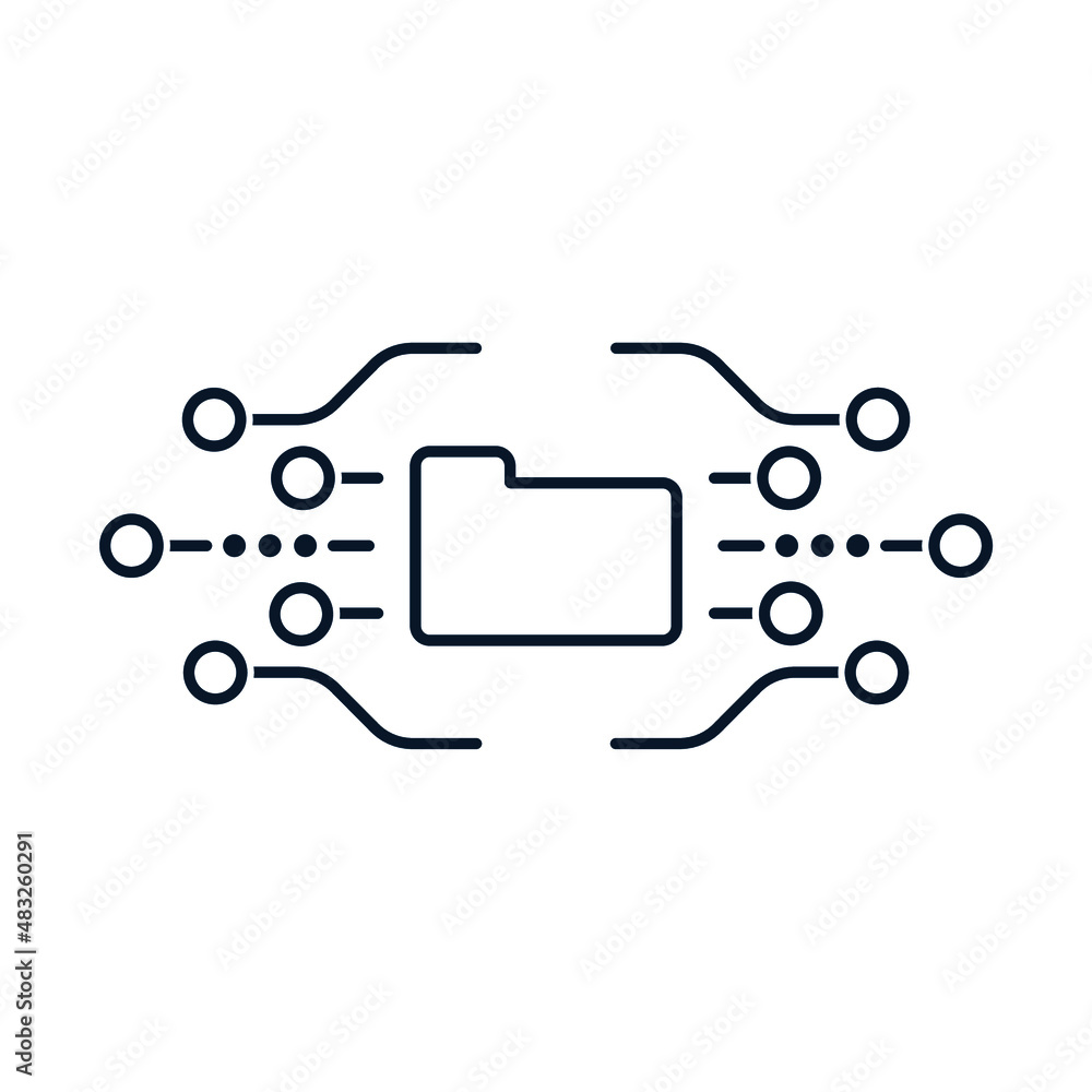 Poster the concept of electronic information processing, document management system, database. design eleme