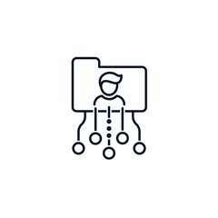 Concept connection with social network, electronic profile. Vector icon isolated on white background.