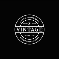 Fototapeta premium stamp with the text of the world, logo design vintage modern football