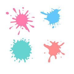 colored paint splatter on white background