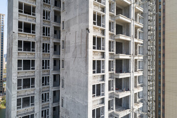 Fototapeta premium Aerial view of apartment construction site in China