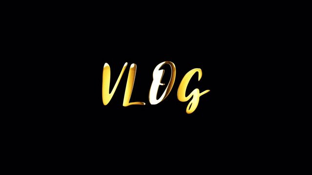 V LOG Gold Text Titles background typography of 
V LOG  isolated with alpha channel Quick time encode. 