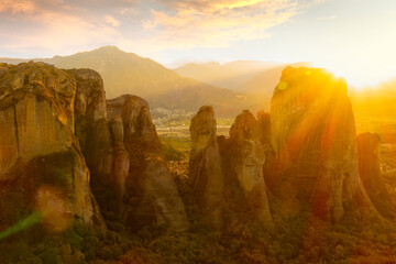 Sunset in Greek Meteora