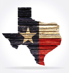 texas tx state flag on map shape rustic old wood - obrazy, fototapety, plakaty