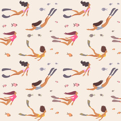 seamless girl pattern
