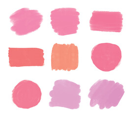 Pink and nude brush strokes painted watercolor background. Art abstract brush paint texture rose color.
