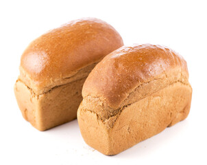 Tasty rye bread, isolated on white background