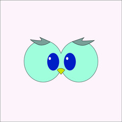 cute bird eyes isolated on white background