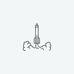 Rocket vector icon illustration sign