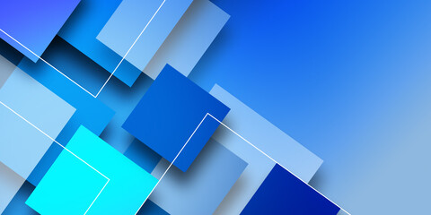 Modern dark blue background with abstract square shape, dynamic and sport banner concept. Abstract, science, futuristic, energy technology concept