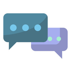 Vector chat flat icon, chat and communication 64x64 Pixel, white background