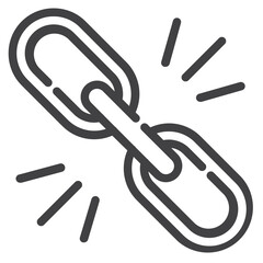 Vector link outline icon, link and connection 64x64 Pixel, white background