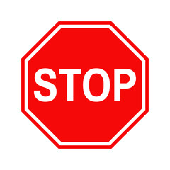 Stop traffic sign isolated on white.