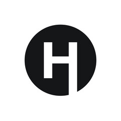 Letter H Monogram Logo Design, Creative Modern Icon H, Black and White