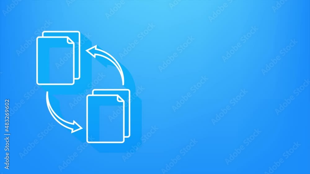 Poster shadow icon with file exchange. cloud storage icon. data storage. motion graphic