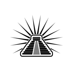 Mexican pyramid flat icon isolated on white background