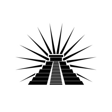 recommend clip art: Mexican pyramid flat icon isolated on white background