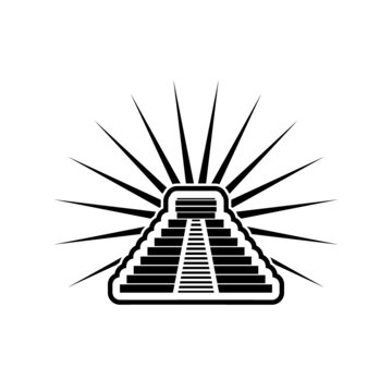 recommend clip art: Mexican pyramid flat icon isolated on white background