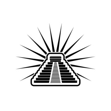 recommend clip art: Mexican pyramid flat icon isolated on white background